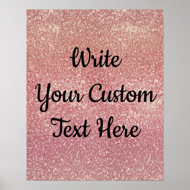 Poster Foto do Partido do Aniversário Prop Pink Dourado A (Frente)