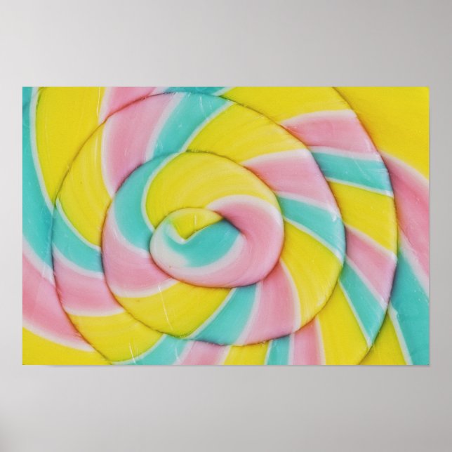 Poster Foto do Pastel Rainbow Spiral Candy (Frente)