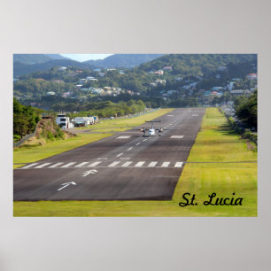 Poster Foto do plano e da pista de aterragem de St Lucia