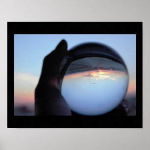 Poster Foto do por do sol da bola de cristal
