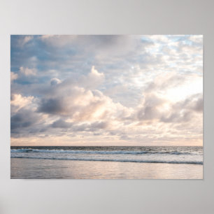 Poster Foto do pôr do sol na praia em San Diego, Califórn