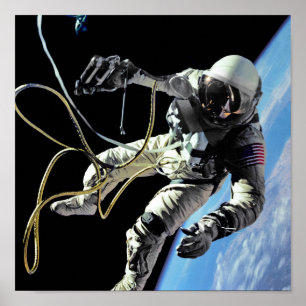Poster Foto do primeiro passeio espacial do astronauta am