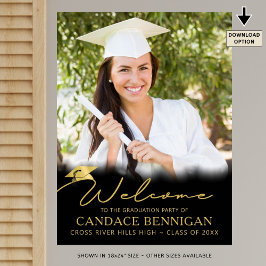 Poster Foto do script Dourado preto de boas-vindas da fes