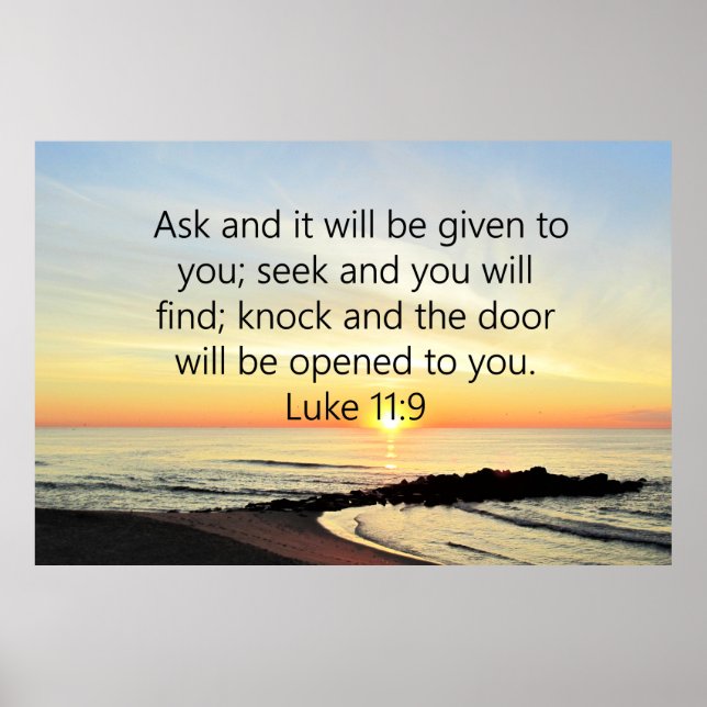 PÓSTER FOTO DO SOL DE LUKE 11:9 INSPIRADORA (Frente)