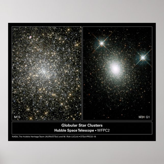 Poster Foto do Telescópio do Hubble do Star Clusters (Frente)