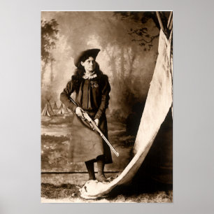 Poster Foto do vintage da senhorita Annie Oakley Holding