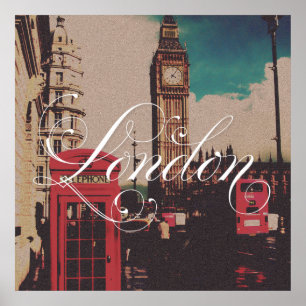 Poster Foto do vintage do marco de Londres