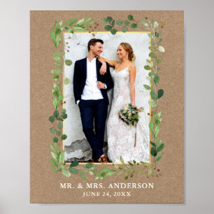 Poster Foto Dourada Eucalyptus Greenery Kraft