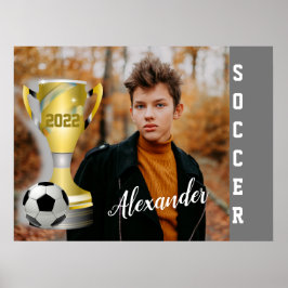 Poster Foto e nome do futebol da Cinza moderna