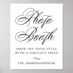 Poster Foto elegante Booth sorri Caligrafia Negra Quic