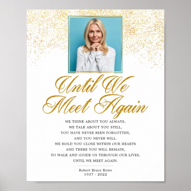 Poster Foto Elegante Memorial Funeral Sinal Poem (Frente)