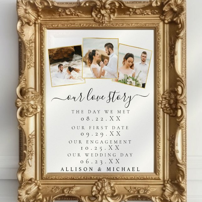 Poster Foto Elegante: Sinal de Casamento da Linha do Temp (Criador carregado)