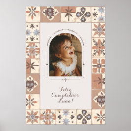 Poster Foto em arco personalizado Azulejo mexicano Fiesta