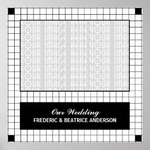 Póster Foto em Grade Negra