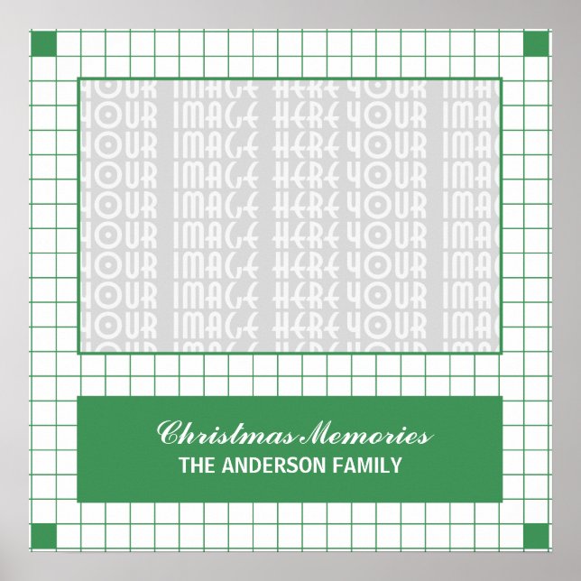 Póster Foto em Grade Verde (Frente)