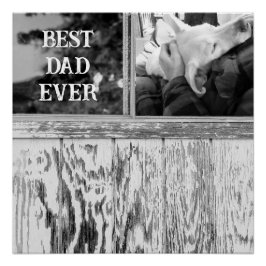 Póster Foto em preto e branco russo de madeira e Windows