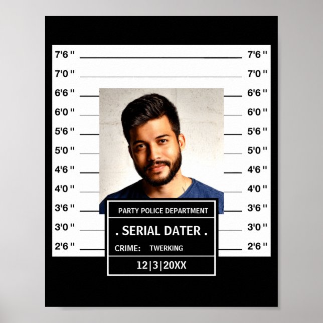 Poster Foto engraçada de ficha criminal estéril (Frente)