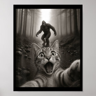 Poster Foto engraçada de gato surpreso Ed com Pé Grande S