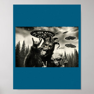 Poster Foto engraçada de Mardi Gras de Pé Grande Alien