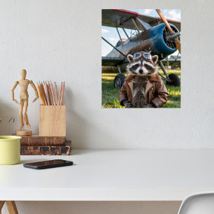 Poster Foto engraçada de Natal de avião de piloto guaxini