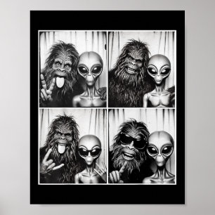 Poster Foto Engraçada De Photobooth Sasquatch Ufo Bigfoot