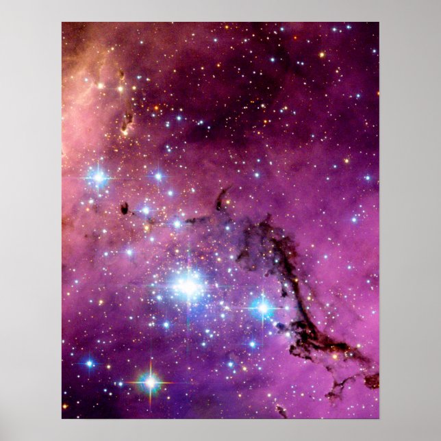 Póster Foto Espacial do Hubble de Formação Estelar LHA 12 (Frente)