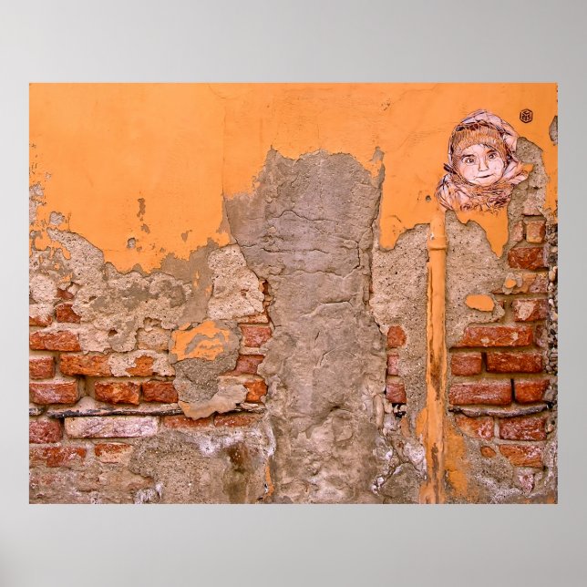 POSTER FOTO FECHADA DE LARANJA E PINTURA DE PAREDE DE CIN (Frente)