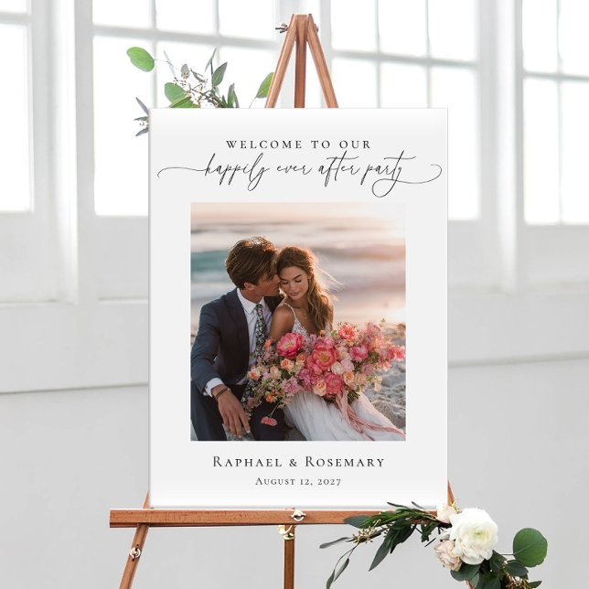 Poster Foto Felizes para Sempre Bem-vindo casamento (Criador carregado)