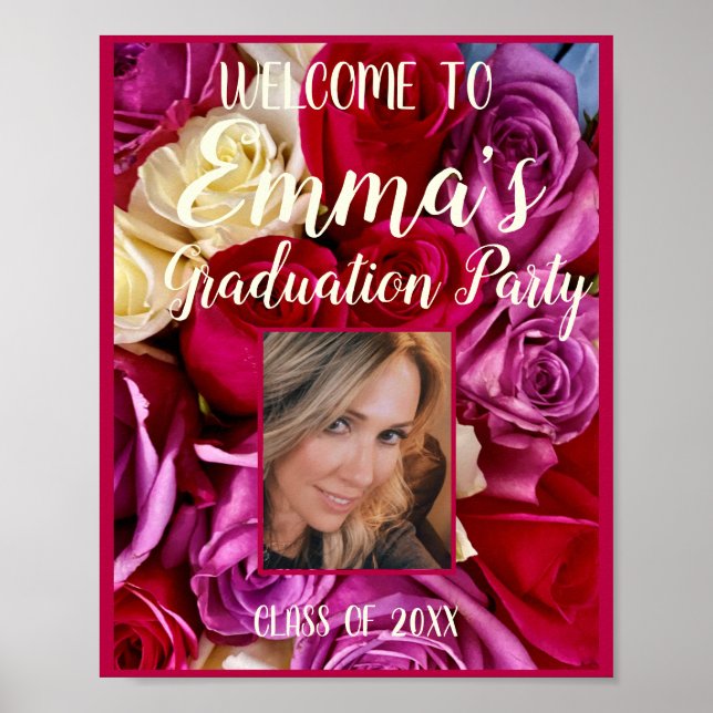 Poster Foto: Festa de formatura Floral Typografia P (Frente)