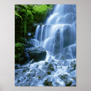 Póster Foto fina da queda d'água do rio Columbia
