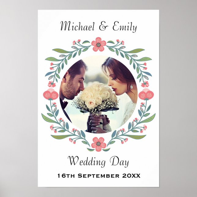 Poster Foto Floral Floral Wreath, bonito Primavera Summer (Frente)