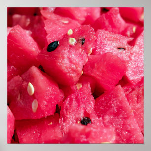 Poster foto frutado fresca da salada cortada da melancia