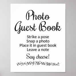 Póster Foto: Guest Book Wedding Sign - Rochester