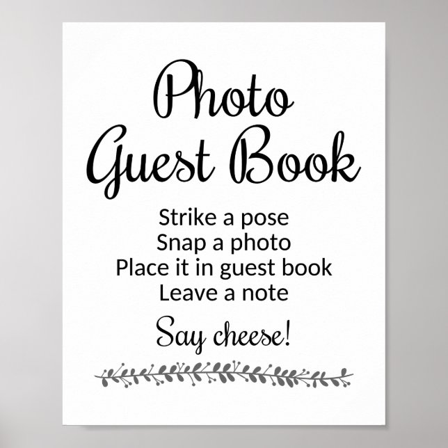 Póster Foto: Guest Book Wedding Sign - Rochester (Frente)