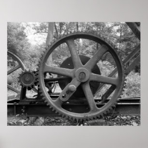 Poster Foto industrial - engrenagem de redução do