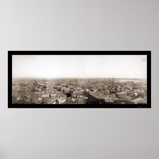 Poster Foto inicial do Panview de Boston 1894 (Frente)