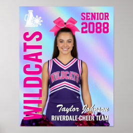 Poster Foto Iridescente de Cheerleader do Time de Cheer S