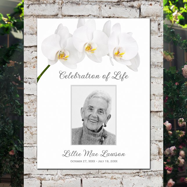 Poster Foto Memorial de Funeral In Memoriam (Celebration of Life photo memorial funeral poster - INSTANT DOWNLOAD or PRINTED (framed, too))