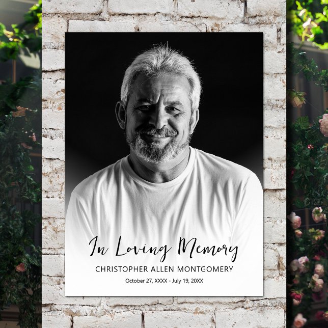 Poster Foto Memorial Funeral Em Memória Carinhosa (In Loving Memory Photo Memorial Funeral Poster - INSTANT DOWNLOAD or PRINTED (framed, too))