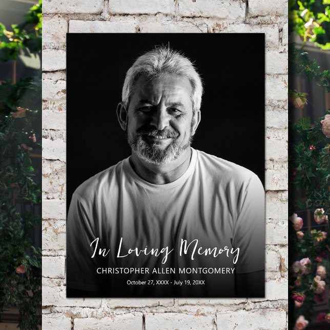 Poster Foto Memorial Funeral Em Memória Carinhosa (In Loving Memory Photo Memorial Funeral Poster - INSTANT DOWNLOAD or PRINTED (framed, too))
