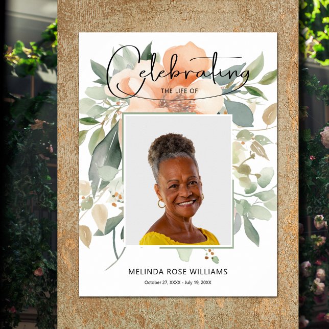 Poster Foto: Memorial Tribute Death Funeral (Celebration of Life photo memorial funeral poster - INSTANT DOWNLOAD or PRINTED (framed, too))