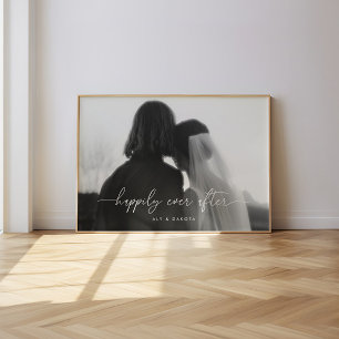 Poster Foto Minimalista Preto e Branco de Casamento Anive