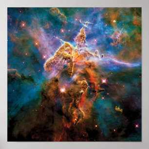 Póster Foto místico do espaço de Hubble da nebulosa de