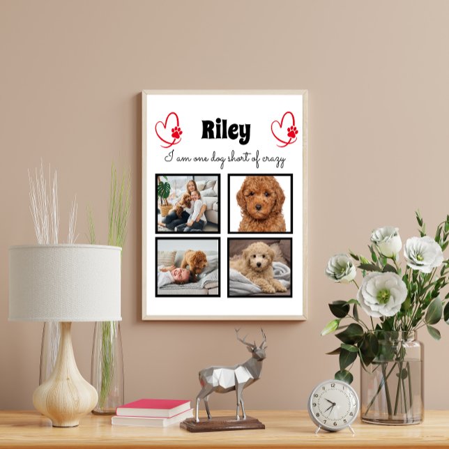 Poster Foto moderna de 4 cães - colagem personalizada (Criador carregado)