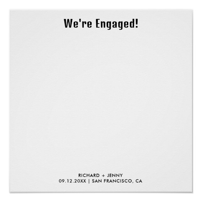 Póster Foto Moderna Estamos Comprometidos Noivado (Frente)