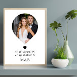 Poster Foto Monograma Coração Romântico Coordena Moderno<br><div class="desc">Foto Monograma O Coração Romântico Coordena a Arte de Parede Poster moderna apresenta sua foto favorita com seu monograma e coordenadas personalizadas de longitude e latitude, que são especiais a você na tipografia moderna do roteiro. Presente perfeito para casamentos, aniversário, Natal, Dia de os namorados, aniversário e muito mais. Elaborado...</div>