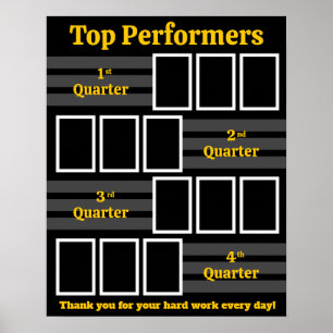 Poster Foto mostra vendas trimestrais de executores de to