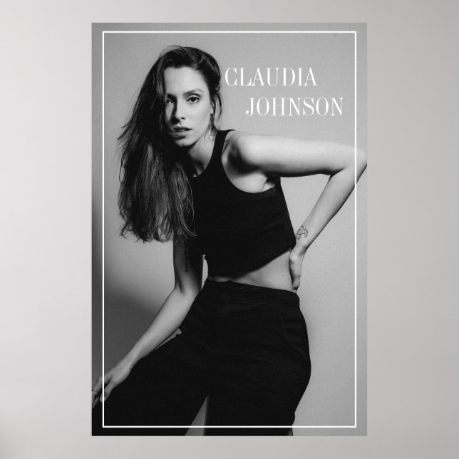 Poster Foto Na moda preto e branco moderno (Frente)