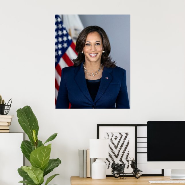 Poster Foto Oficial do Vice-Presidente Kamala Harris (Escritório em casa)