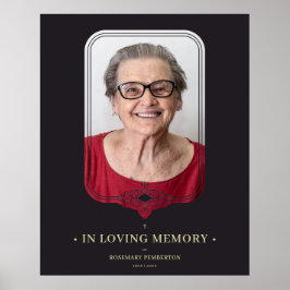 Poster Foto Ornamental Flourish Funeral Black Filigree